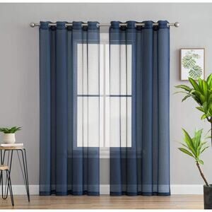 Lumino Polyester Semi Sheer Window Treatment Curtain 54x84in 2 Grommet Panels